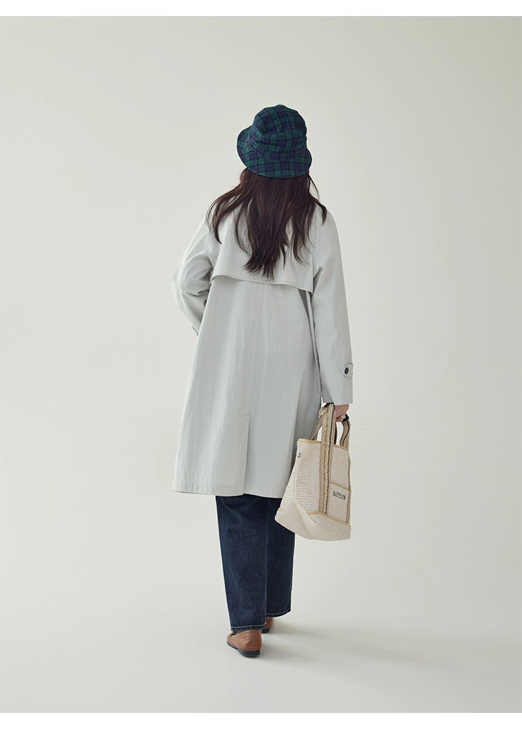 韓系單扣中長款風衣外套女25秋季新款長袖上衣