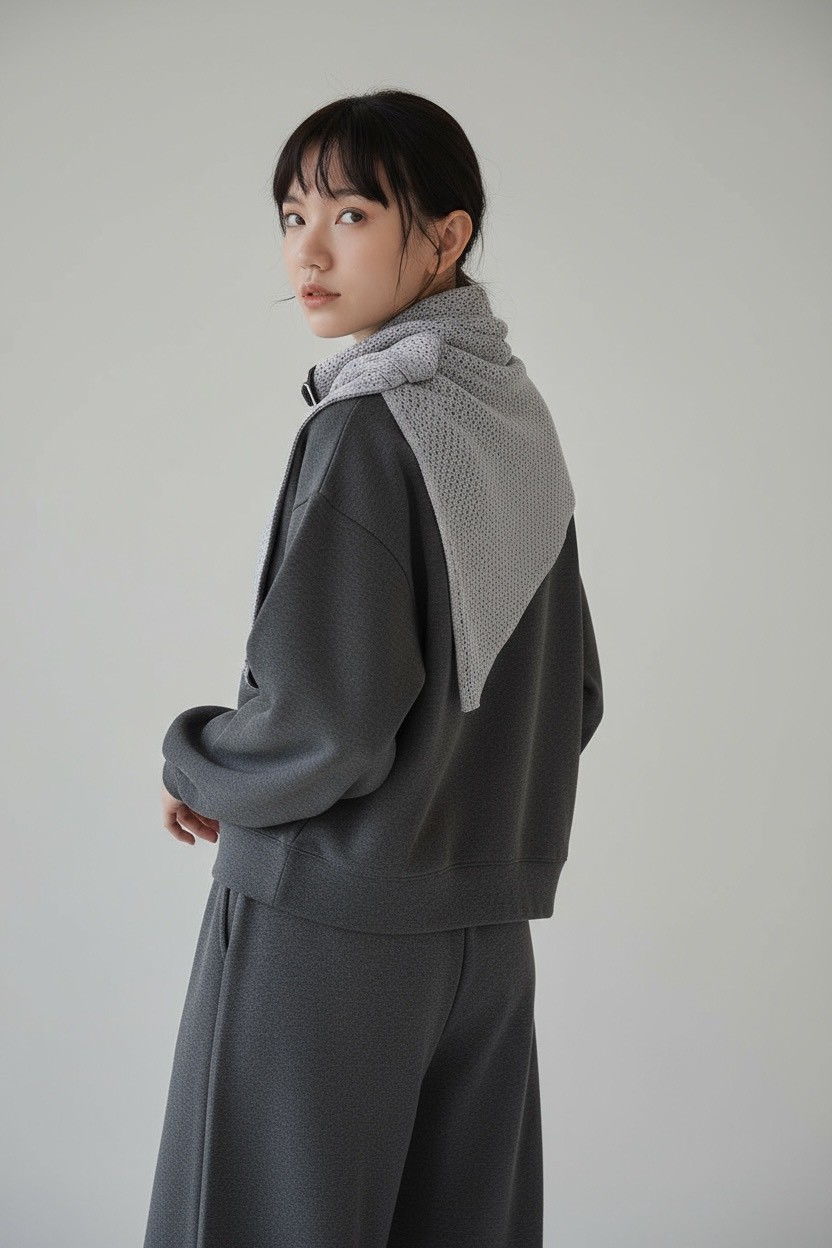 冬季慵懶風格寬鬆顯瘦抽繩衛衣垂感休閒褲闊腿套裝組