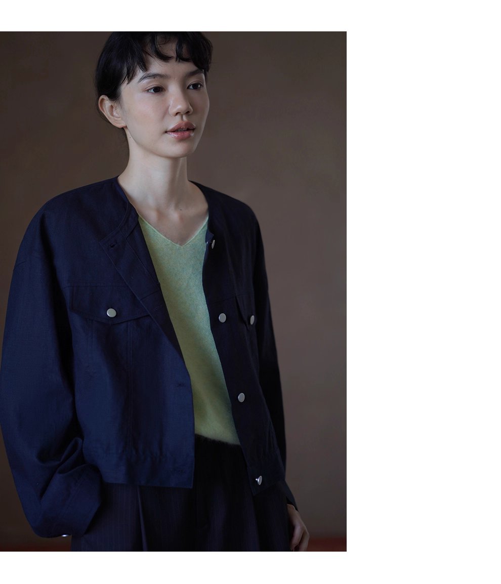 輕工裝挺括透氣苧麻棉寬鬆箱型短長袖顯瘦通勤外套女