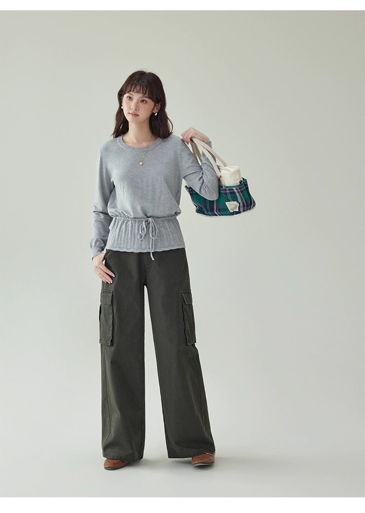 繫帶高腰純棉直筒休閒褲女秋季新款百搭工裝長褲,繫帶高腰純棉直筒休閒褲女秋季新款百搭工裝長褲,HBEW3026,繫帶高腰純棉直筒休閒褲女秋季新款百搭工裝長褲,高腰直筒,全棉面料