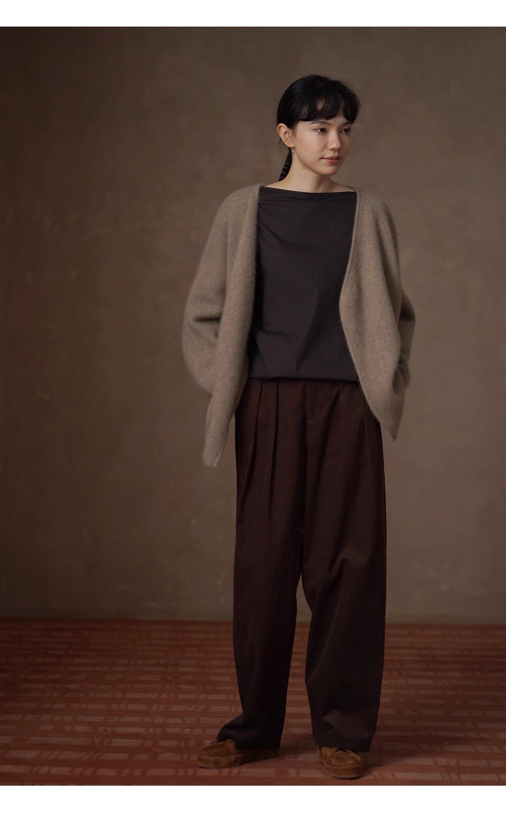 鬆弛代表外套長絨綿羊毛兔毛混紡寬鬆顯瘦簡約通勤開襟衫