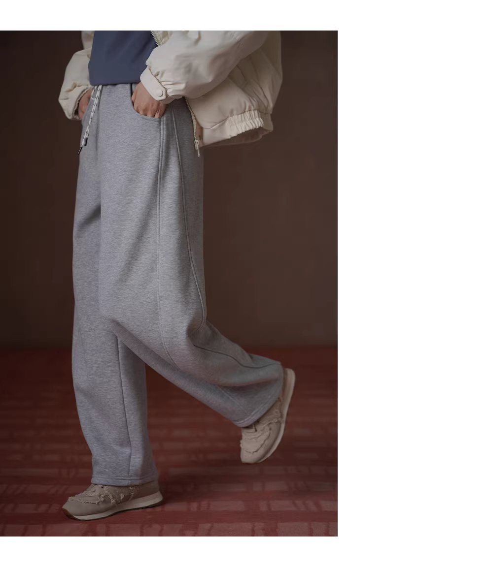 溫暖加倍仿羊絨加絨加厚立體顯瘦分割高腰寬鬆運動長褲,溫暖加倍仿羊絨加絨加厚立體顯瘦分割高腰寬鬆運動長褲,HBEW3042,溫暖加倍仿羊絨加絨加厚立體顯瘦分割高腰寬鬆運動長褲,彎刀褲型,加絨加厚