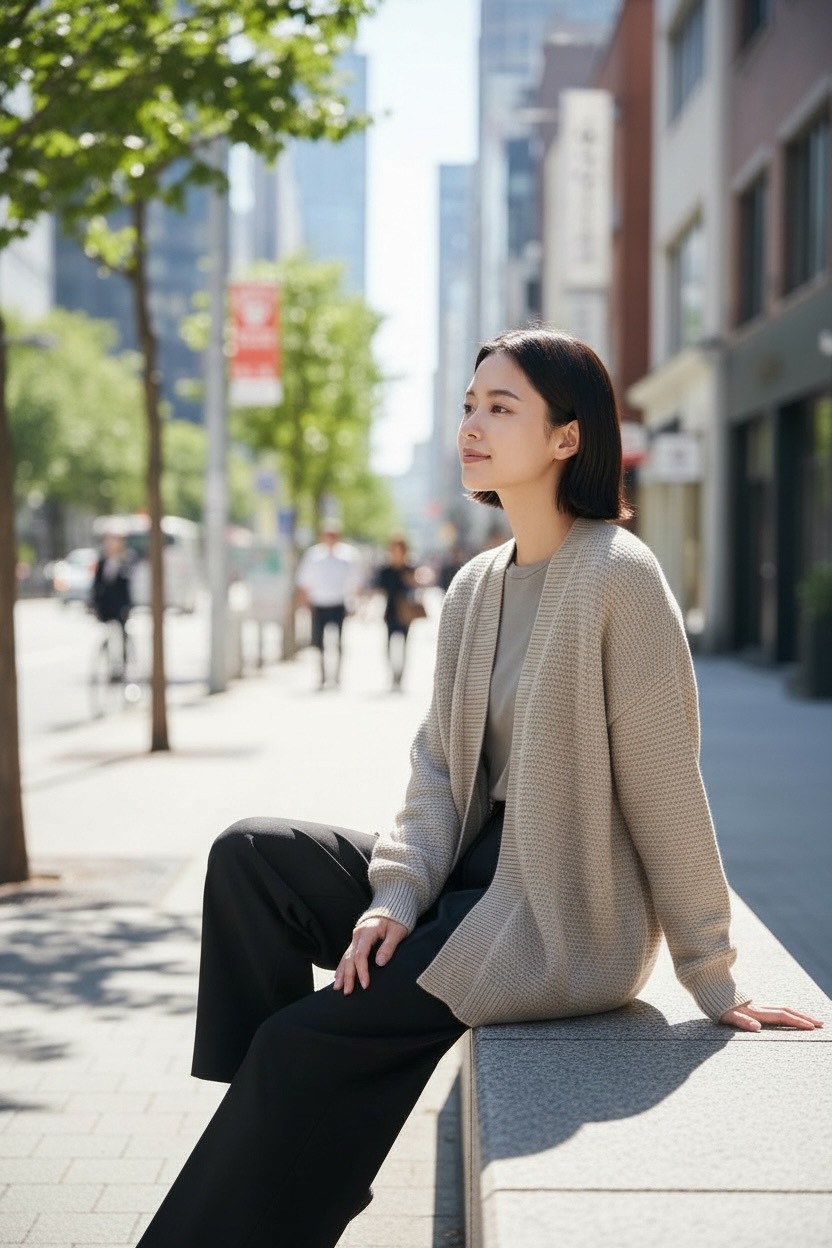日系針織開衫女長袖寬鬆外搭短款毛衣外套,日系針織開衫女長袖寬鬆外搭短款毛衣外套,5W165018,日系針織開衫女長袖寬鬆外搭短款毛衣外套,簡約質感,慵懶風格