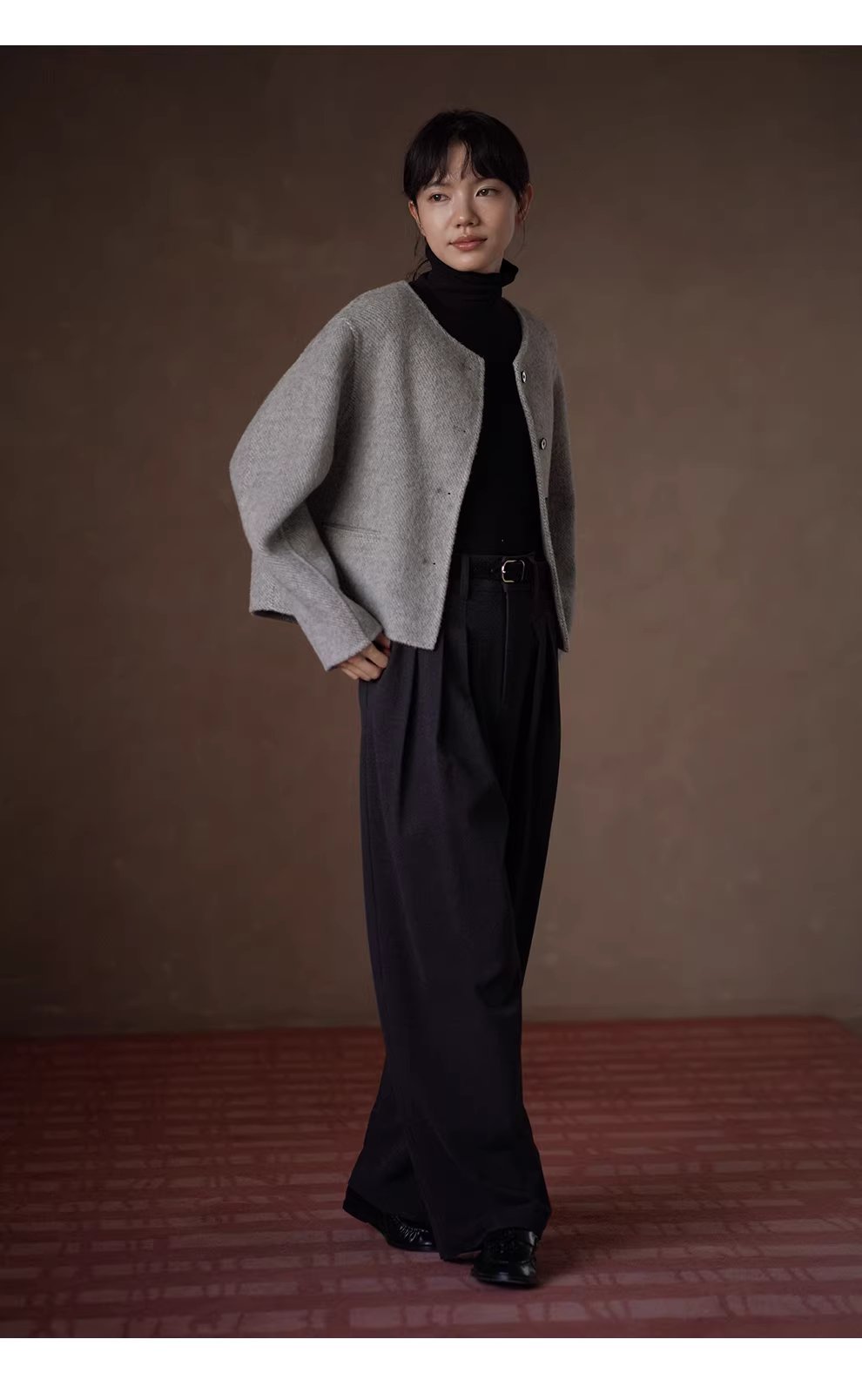 舒暖基本款長袖高彈修身高領後開叉顯瘦百搭通勤打底衫,舒暖基本款長袖高彈修身高領後開叉顯瘦百搭通勤打底衫,HBEW1139,舒暖基本款長袖高彈修身高領後開叉顯瘦百搭通勤打底衫,翻折高領,正肩版型