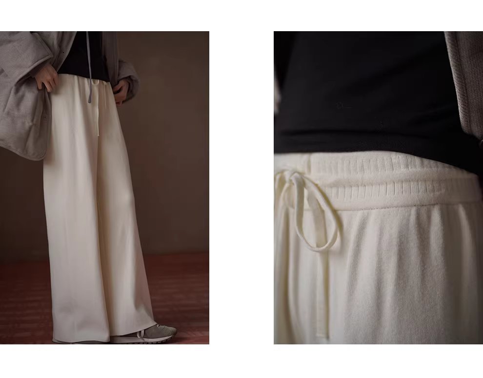 溫柔鬆弛寬鬆高支羊毛混紡高腰鬆緊針織褲顯瘦通勤長褲,溫柔鬆弛寬鬆高支羊毛混紡高腰鬆緊針織褲顯瘦通勤長褲,HBEW3044,溫柔鬆弛寬鬆高支羊毛混紡高腰鬆緊針織褲顯瘦通勤長褲,闊腿寬褲,羊毛混紡