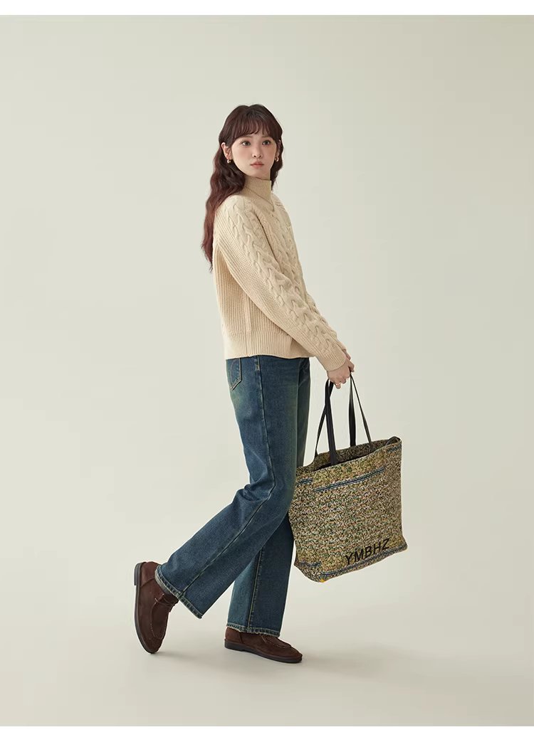 韓系杏色麻花高領毛衣女25冬季新款寬鬆長袖上衣,韓系杏色麻花高領毛衣女25冬季新款寬鬆長袖上衣,HBEW1156,韓系杏色麻花高領毛衣女25冬季新款寬鬆長袖上衣,高領毛衣,麻花針織