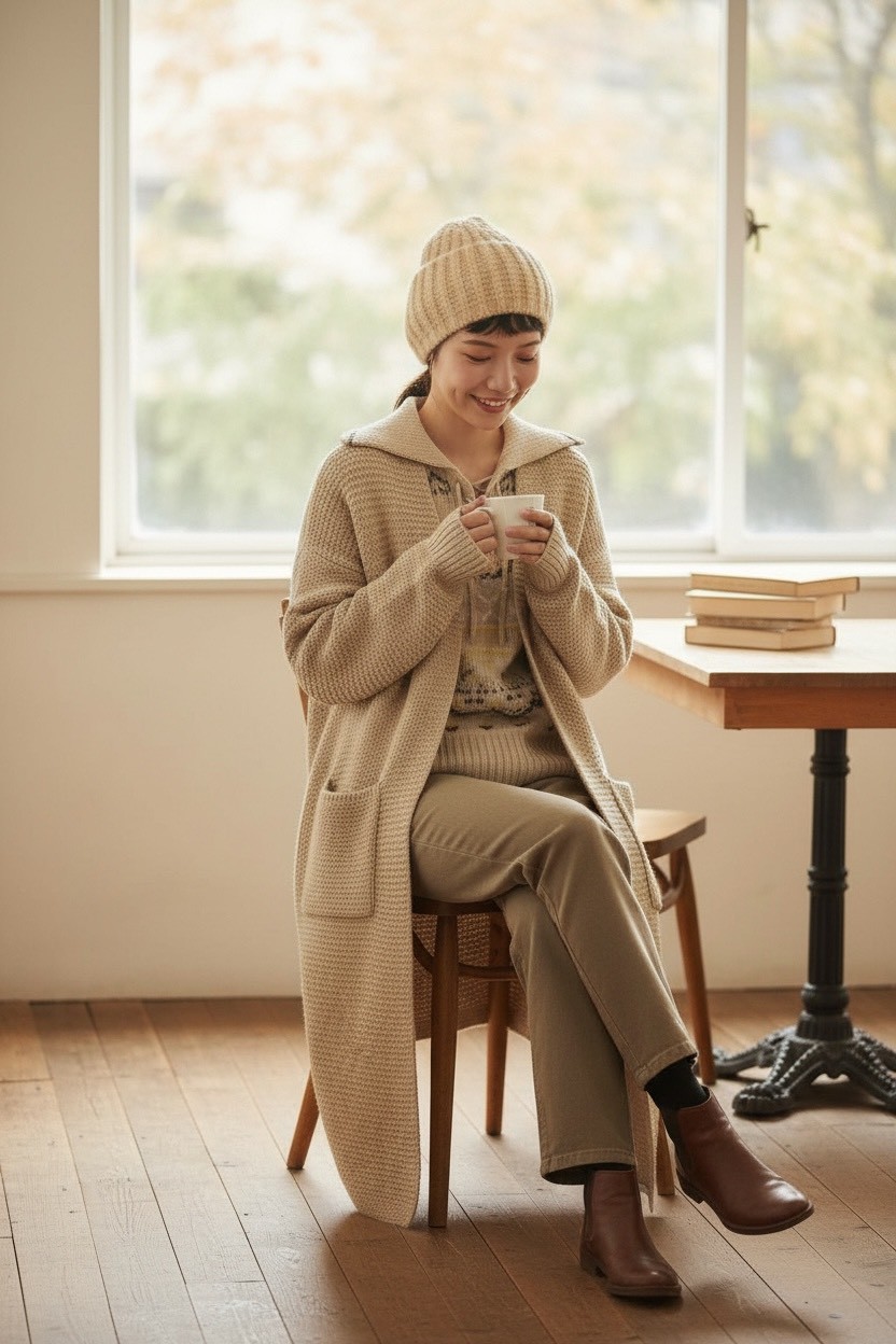 粗線加厚款毛衣外套秋冬慵懶風口袋針織開襟衫,粗線加厚款毛衣外套秋冬慵懶風口袋針織開襟衫,5W165014,粗線加厚款毛衣外套秋冬慵懶風口袋針織開襟衫,百搭實穿,粗針設計