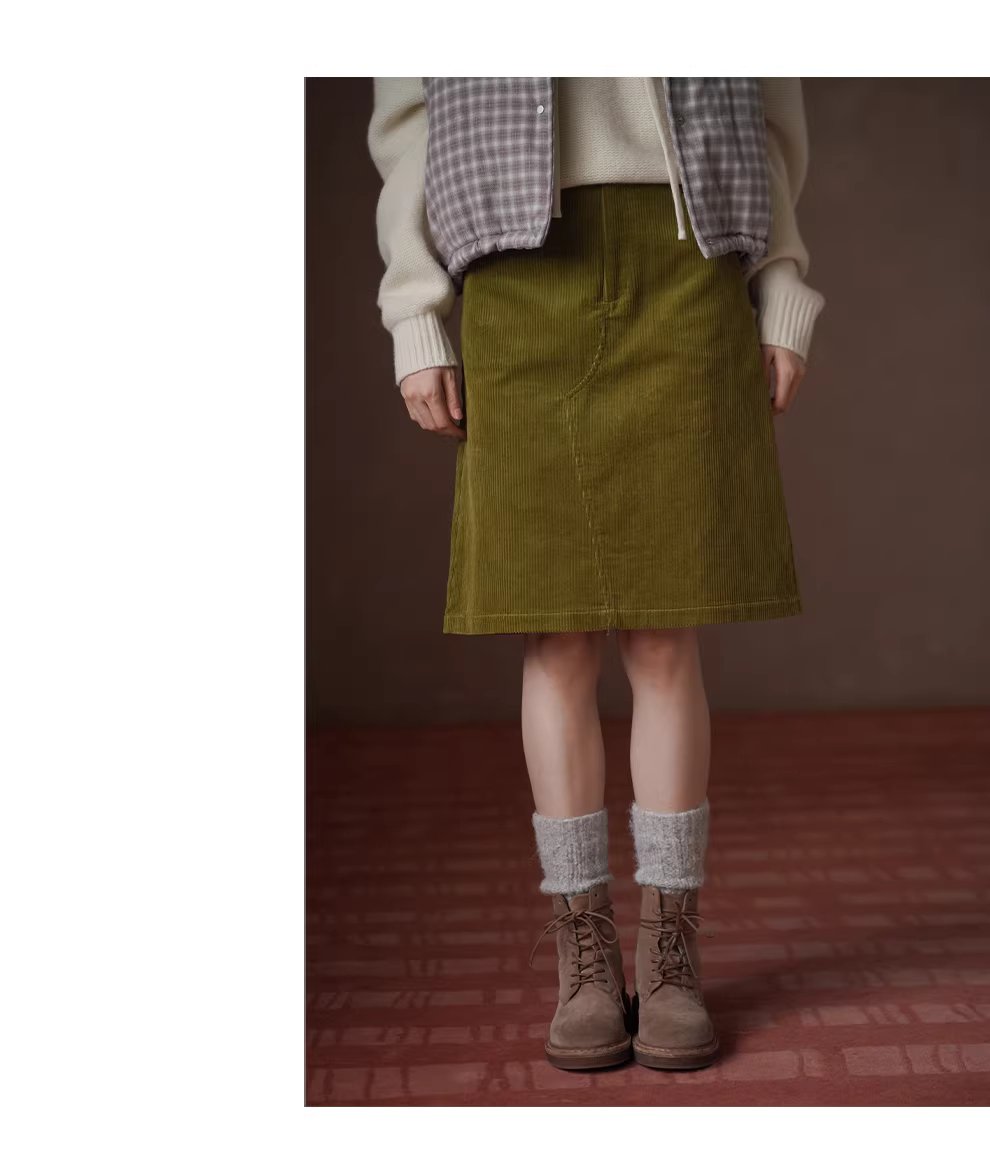 苔蘚畫廊細膩坑條100棉燈芯絨半身裙高腰顯瘦微A裙女,苔蘚畫廊細膩坑條100棉燈芯絨半身裙高腰顯瘦微A裙女,HBEW2038,苔蘚畫廊細膩坑條100棉燈芯絨半身裙高腰顯瘦微A裙女,A字裙型,燈芯絨