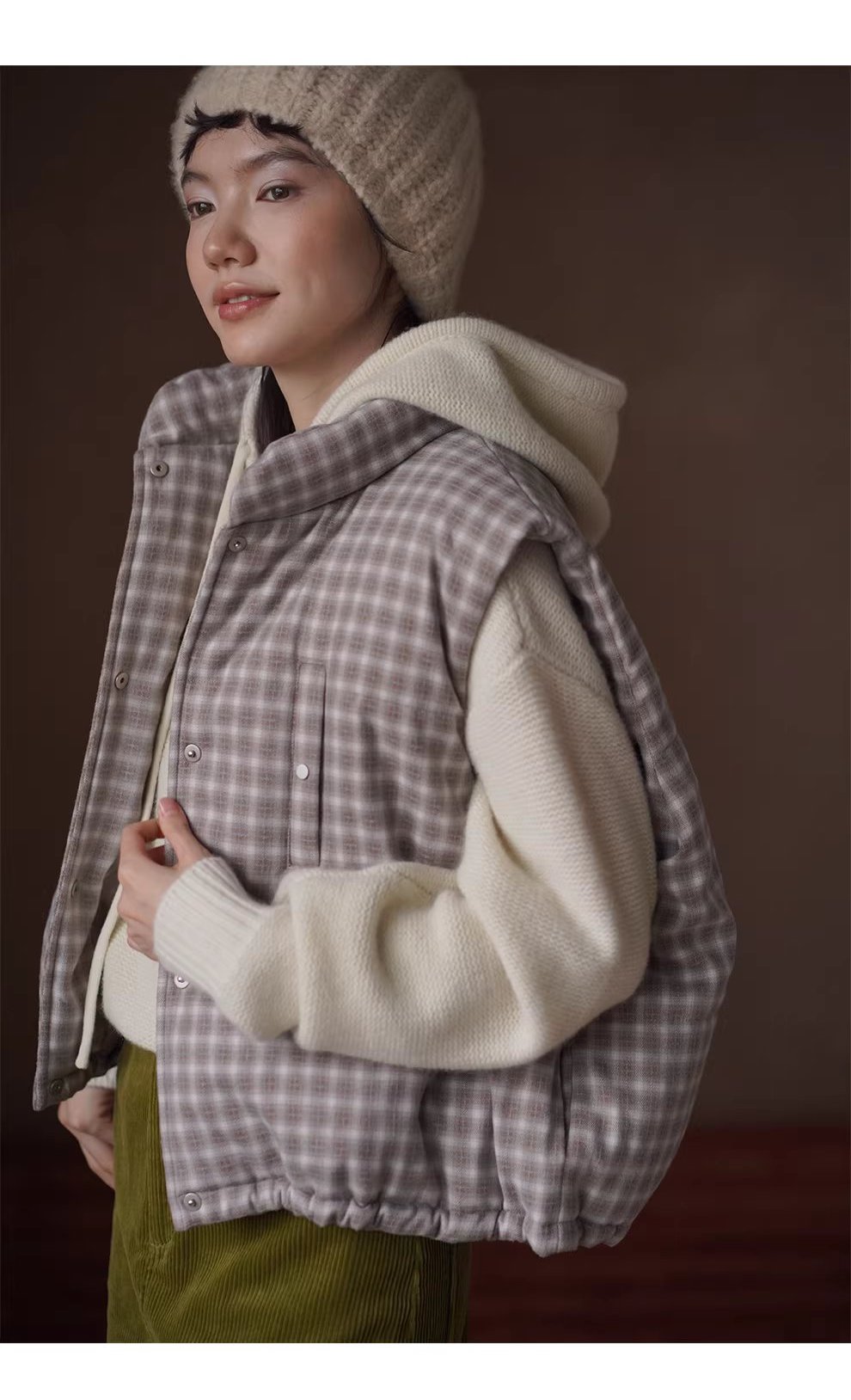 清新韓女格紋時髦疊穿保暖棉服立領短款寬鬆顯瘦馬甲女,清新韓女格紋時髦疊穿保暖棉服立領短款寬鬆顯瘦馬甲女,HBEW5123,清新韓女格紋時髦疊穿保暖棉服立領短款寬鬆顯瘦馬甲女,清新格紋,細節滿分