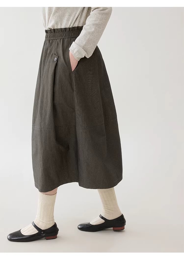 復古蕾絲鬆緊腰口袋半身裙女春季新款百搭A字中長裙,復古蕾絲鬆緊腰口袋半身裙女春季新款百搭A字中長裙,HBFS2002,復古蕾絲鬆緊腰口袋半身裙女春季新款百搭A字中長裙,荷葉邊,舒適面料