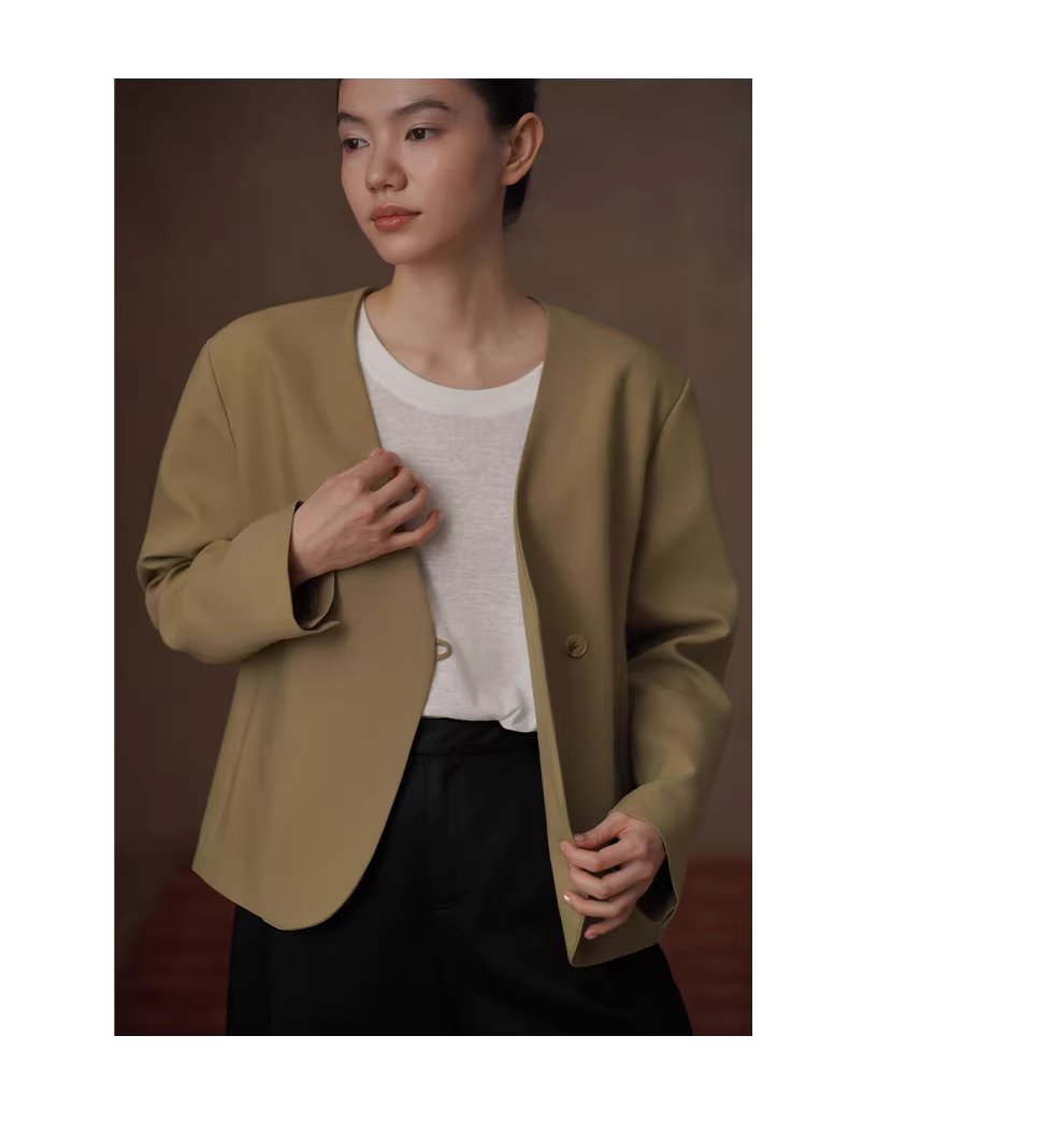 高階雅痞配色西裝ju顯白廓形寬鬆顯瘦不挑人通勤外套女,高階雅痞配色西裝ju顯白廓形寬鬆顯瘦不挑人通勤外套女,HBFS5002,高階雅痞配色西裝ju顯白廓形寬鬆顯瘦不挑人通勤外套女,一粒扣設計,抗皺面料