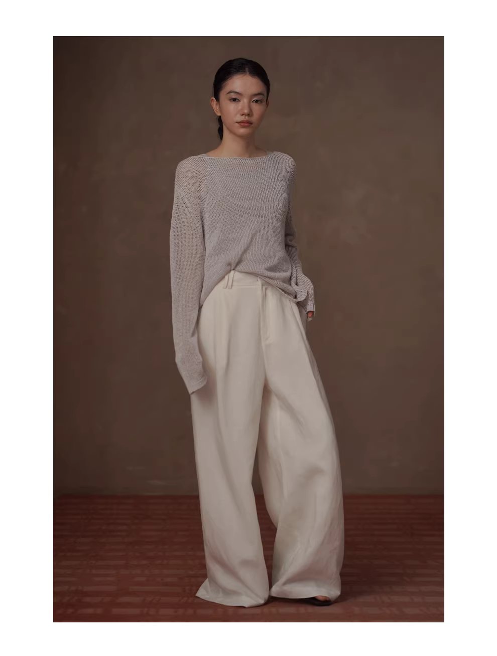 朦朧水霧進口及紙紗透氣針織紙片人寬鬆顯瘦一字領罩衫,朦朧水霧進口及紙紗透氣針織紙片人寬鬆顯瘦一字領罩衫,HBFS1014,朦朧水霧進口及紙紗透氣針織紙片人寬鬆顯瘦一字領罩衫,舒適透氣,寬鬆顯瘦