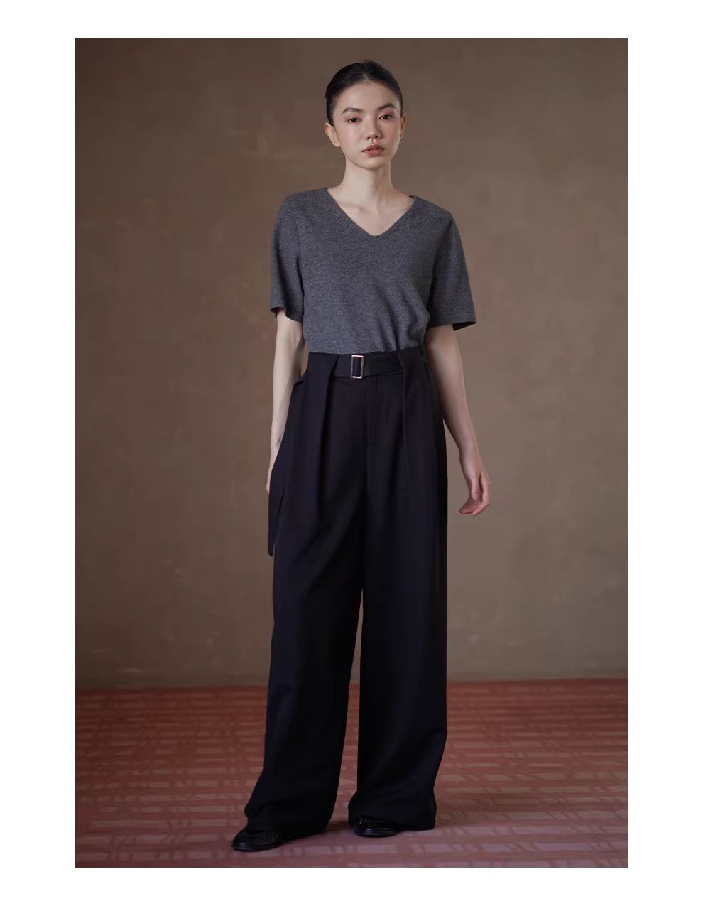 進階通勤氣質西裝褲高腰寬鬆寬腿顯瘦顯腿直腰帶長褲,進階通勤氣質西裝褲高腰寬鬆寬腿顯瘦顯腿直腰帶長褲,HBFS3006,進階通勤氣質西裝褲高腰寬鬆寬腿顯瘦顯腿直腰帶長褲,微彈舒適,版型修飾