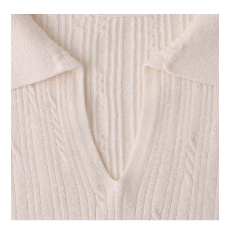 純色扭花翻V領短袖針織衫女26夏季新款溫柔顯瘦上衣,純色扭花翻V領短袖針織衫女26夏季新款溫柔顯瘦上衣,HBFS1054,純色扭花翻V領短袖針織衫女26夏季新款溫柔顯瘦上衣,V型翻領,修身版型