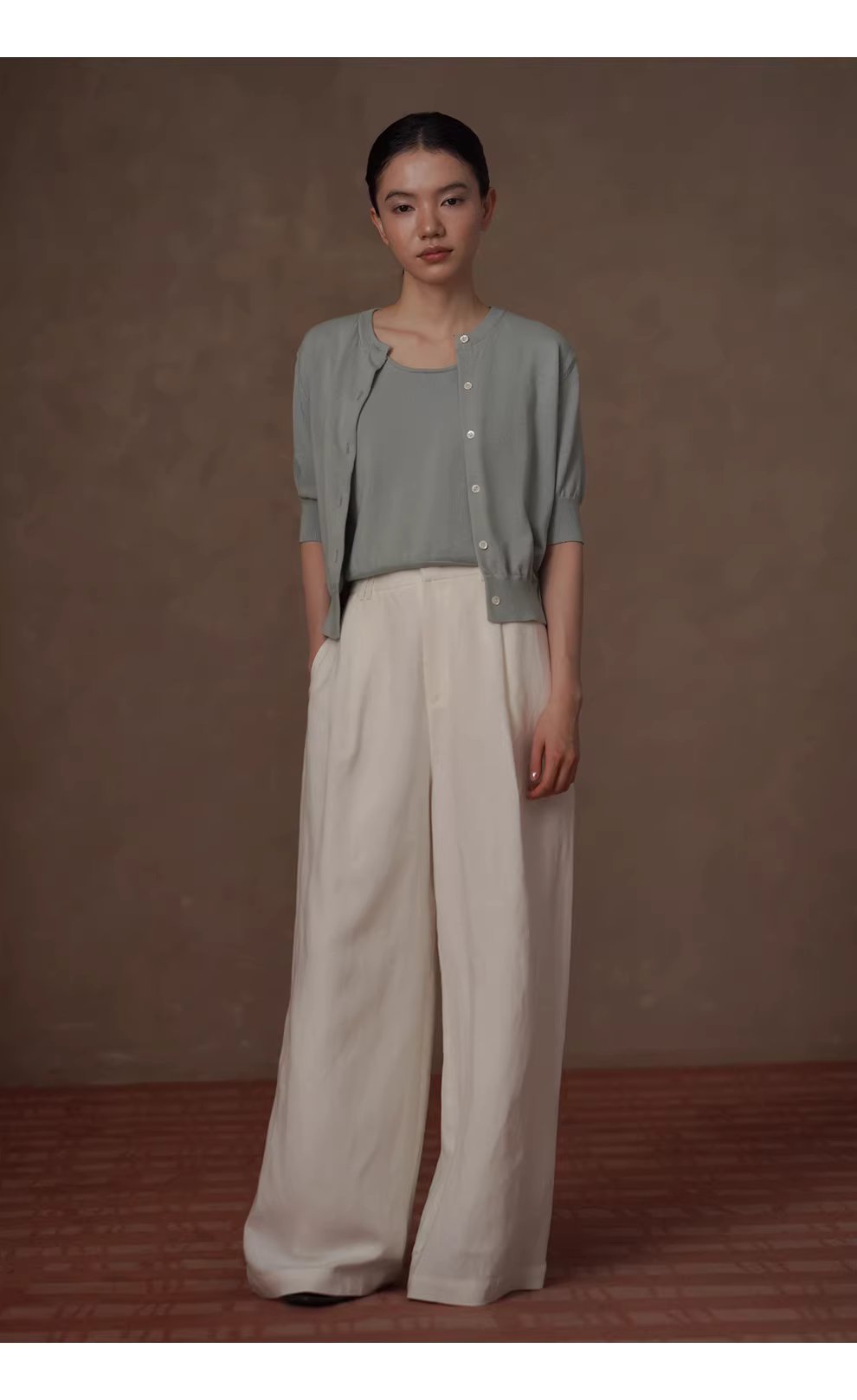 明朗輕鹽系100棉針織寬鬆顯瘦開襟衫背心休閒減齡兩件女,明朗輕鹽系100棉針織寬鬆顯瘦開襟衫背心休閒減齡兩件女,HBFS1057,明朗輕鹽系100棉針織寬鬆顯瘦開襟衫背心休閒減齡兩件女,鹽系穿搭,全棉面料