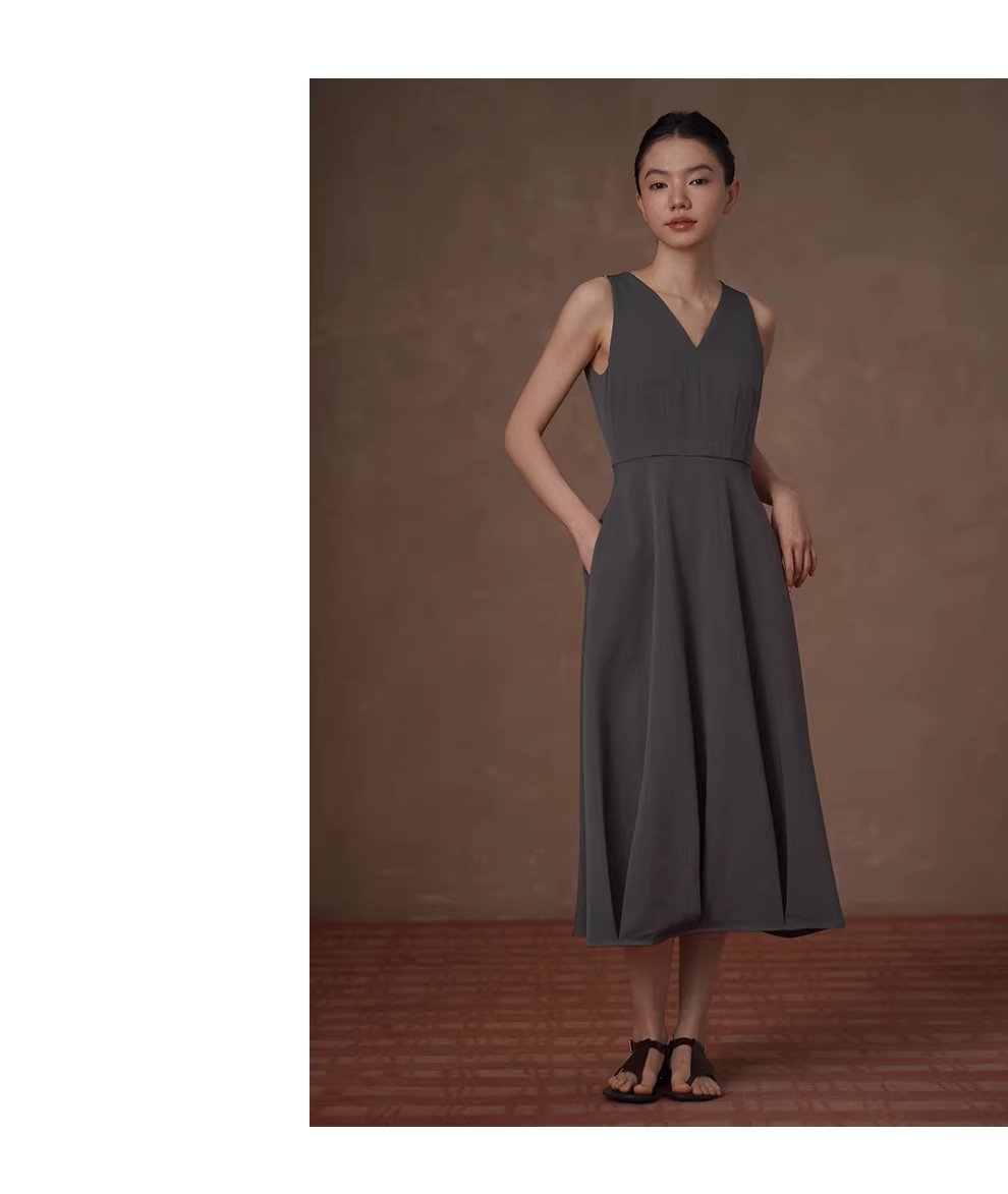 燕尾蝶優雅V領收腰挺括花苞下擺通勤顯瘦氣質背心洋裝,燕尾蝶優雅V領收腰挺括花苞下擺通勤顯瘦氣質背心洋裝,HBFS7024,燕尾蝶優雅V領收腰挺括花苞下擺通勤顯瘦氣質背心洋裝,挺版抗皺,A字修身