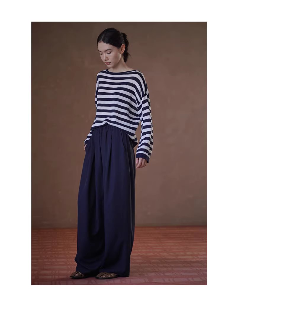 流動線條垂墜顯瘦鬆緊高腰不挑人寬鬆直筒闊腿通勤長褲,流動線條垂墜顯瘦鬆緊高腰不挑人寬鬆直筒闊腿通勤長褲,HBFS3018,流動線條垂墜顯瘦鬆緊高腰不挑人寬鬆直筒闊腿通勤長褲,簡約慵懶,細膩褶皺