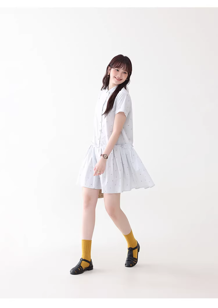 減齡碎花短袖襯衫洋裝女夏季新款純棉百褶短裙,減齡碎花短袖襯衫洋裝女夏季新款純棉百褶短裙,HBFS7033,減齡碎花短袖襯衫洋裝女夏季新款純棉百褶短裙,襯衫洋裝,碎花面料