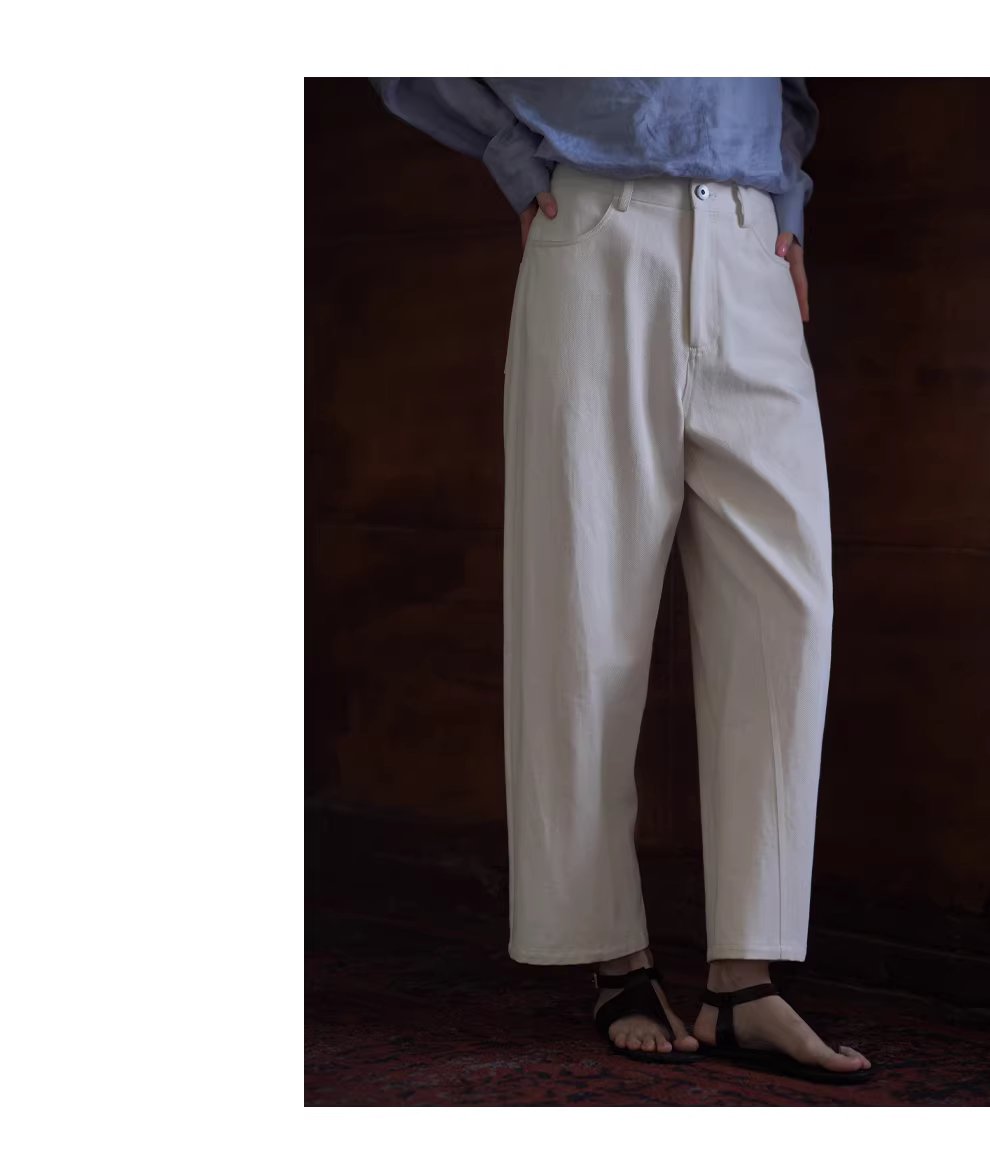 回暖春日高支棉麻混紡斜紋肌理高腰直筒顯瘦八分褲子女,回暖春日高支棉麻混紡斜紋肌理高腰直筒顯瘦八分褲子女,HBFS3023,回暖春日高支棉麻混紡斜紋肌理高腰直筒顯瘦八分褲子女,柔軟挺版,直筒修身