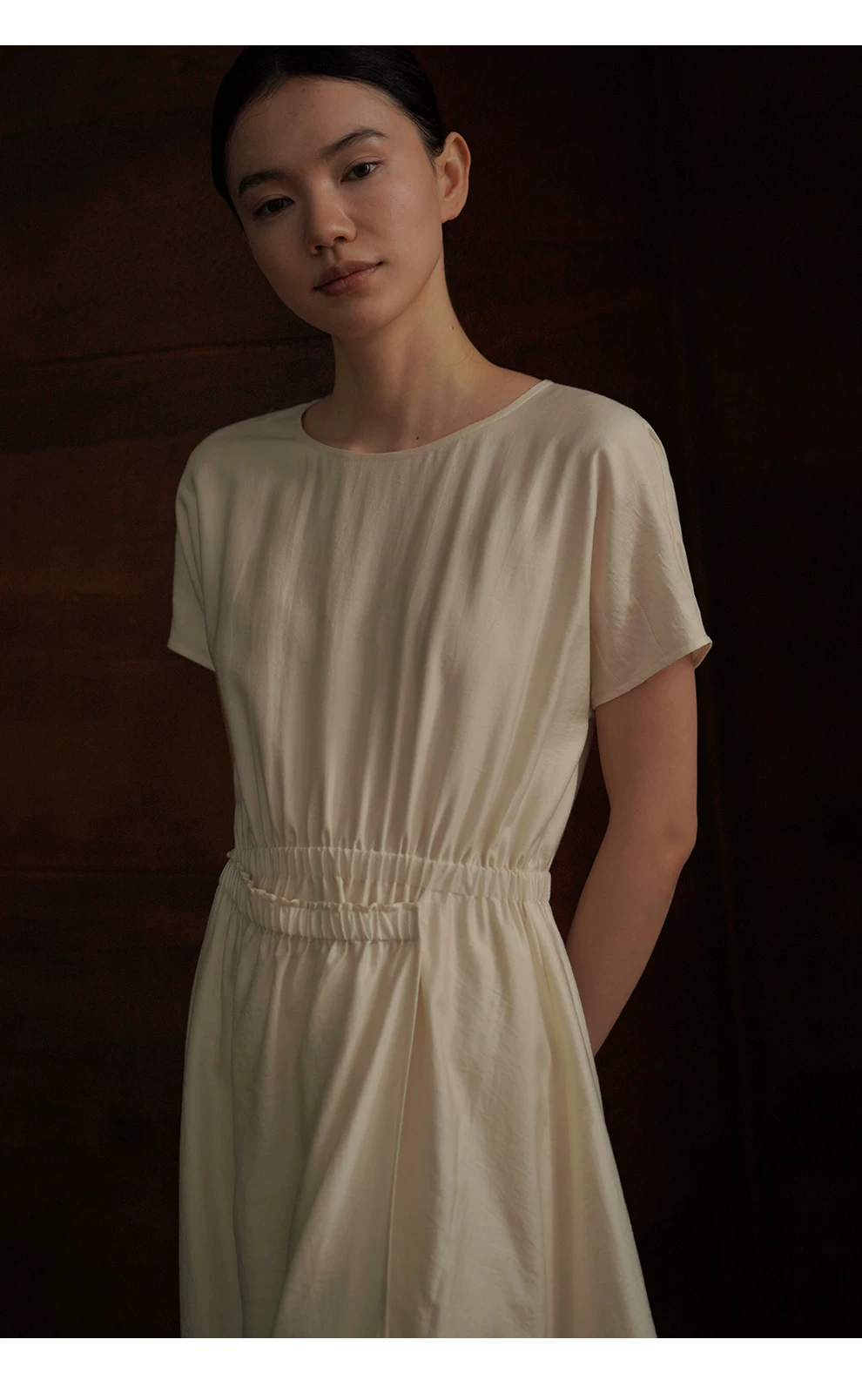 柔月光設計感纏繞式層次感鬆緊高腰圓領顯瘦洋裝女,柔月光設計感纏繞式層次感鬆緊高腰圓領顯瘦洋裝女,HBFS7044,柔月光設計感纏繞式層次感鬆緊高腰圓領顯瘦洋裝女,天絲涼感,腰腹鬆緊