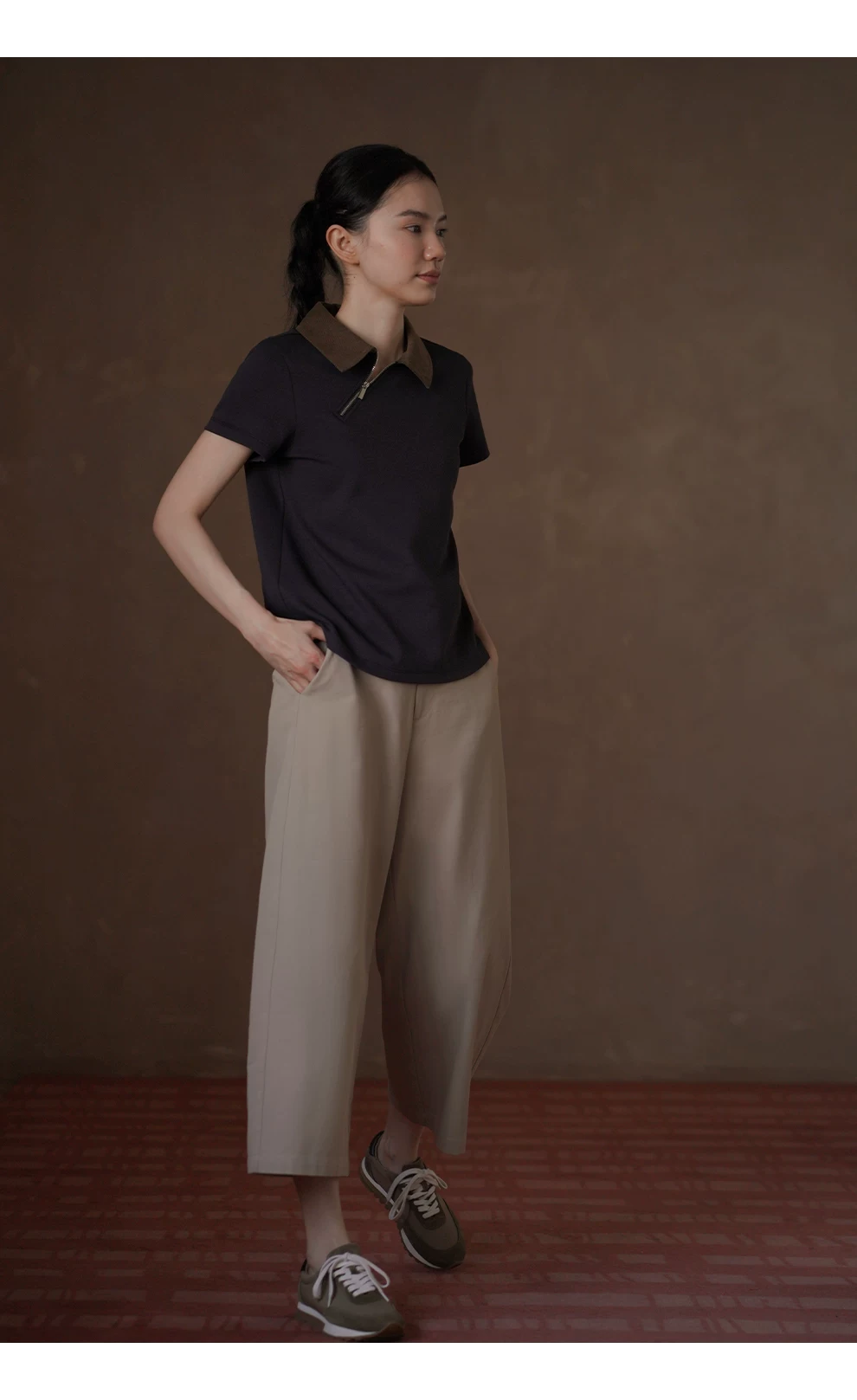 休閒棉感腰帶寬鬆褲腿立體打褶顯瘦高腰百搭直筒八分褲,休閒棉感腰帶寬鬆褲腿立體打褶顯瘦高腰百搭直筒八分褲,HBFS3027,休閒棉感腰帶寬鬆褲腿立體打褶顯瘦高腰百搭直筒八分褲,高腰透氣,版型修飾