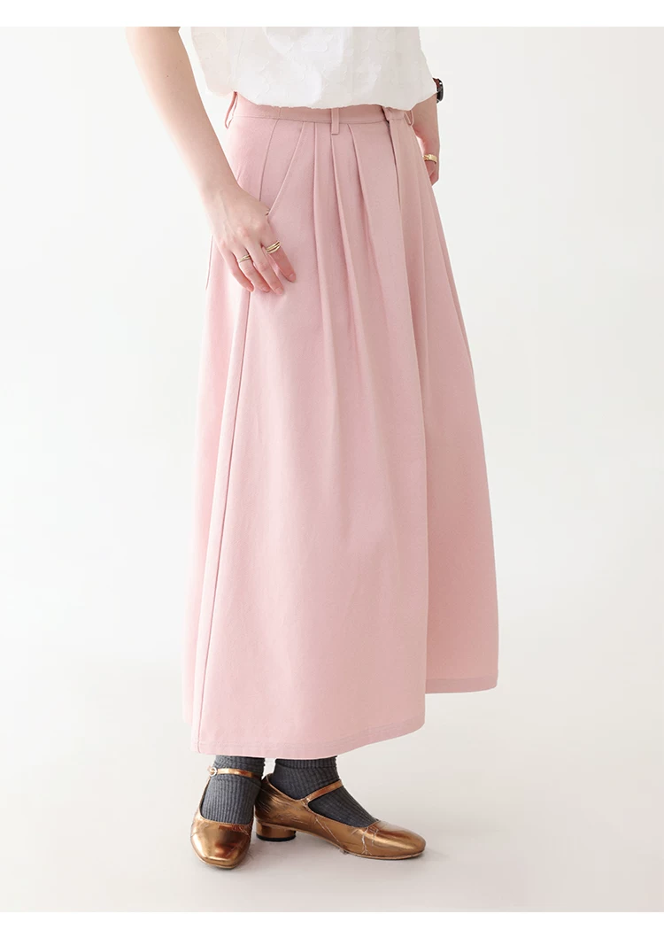 粉紅色中高腰壓褶牛仔半身裙女夏季新款純棉中長裙,粉紅色中高腰壓褶牛仔半身裙女夏季新款純棉中長裙,HBFS2020,粉紅色中高腰壓褶牛仔半身裙女夏季新款純棉中長裙,高腰壓摺,全棉面料