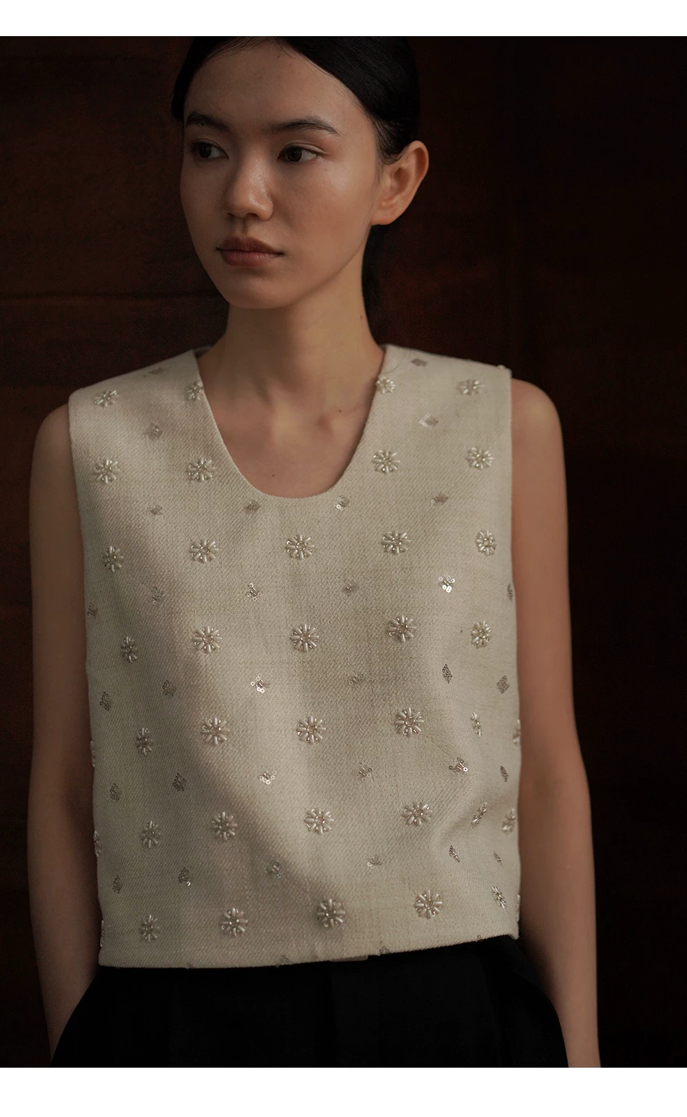 重磅手工釘珠無袖U領寬鬆貴氣千金氣質上衣顯瘦無袖背心,重磅手工釘珠無袖U領寬鬆貴氣千金氣質上衣顯瘦無袖背心,HBFS1109,重磅手工釘珠無袖U領寬鬆貴氣千金氣質上衣顯瘦無袖背心,小香名媛,亮片珠珠