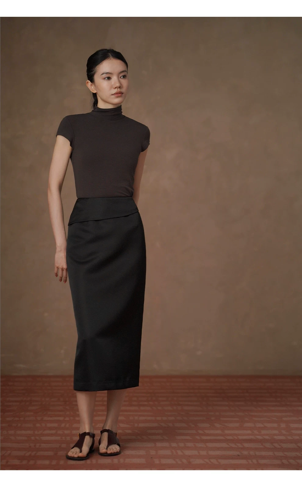 氣質加倍後領紐扣半高領合身顯瘦短袖彈性T恤通勤上衣女,氣質加倍後領紐扣半高領合身顯瘦短袖彈性T恤通勤上衣女,HBFS1110,氣質加倍後領紐扣半高領合身顯瘦短袖彈性T恤通勤上衣女,高領氣質,修身短袖