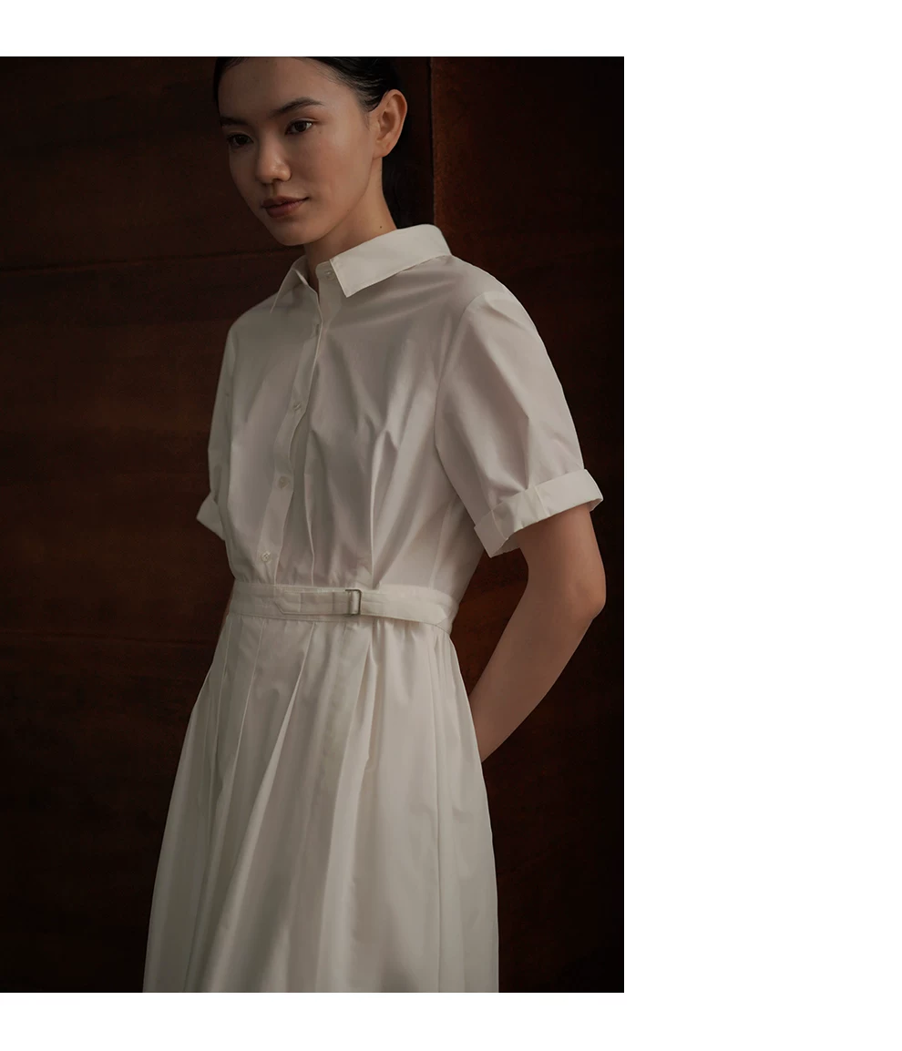 復古優雅可調式收腰顯瘦透氣棉感通勤經典款襯衫洋裝,復古優雅可調式收腰顯瘦透氣棉感通勤經典款襯衫洋裝,HBFS7048,復古優雅可調式收腰顯瘦透氣棉感通勤經典款襯衫洋裝,俐落知性,腰部調節