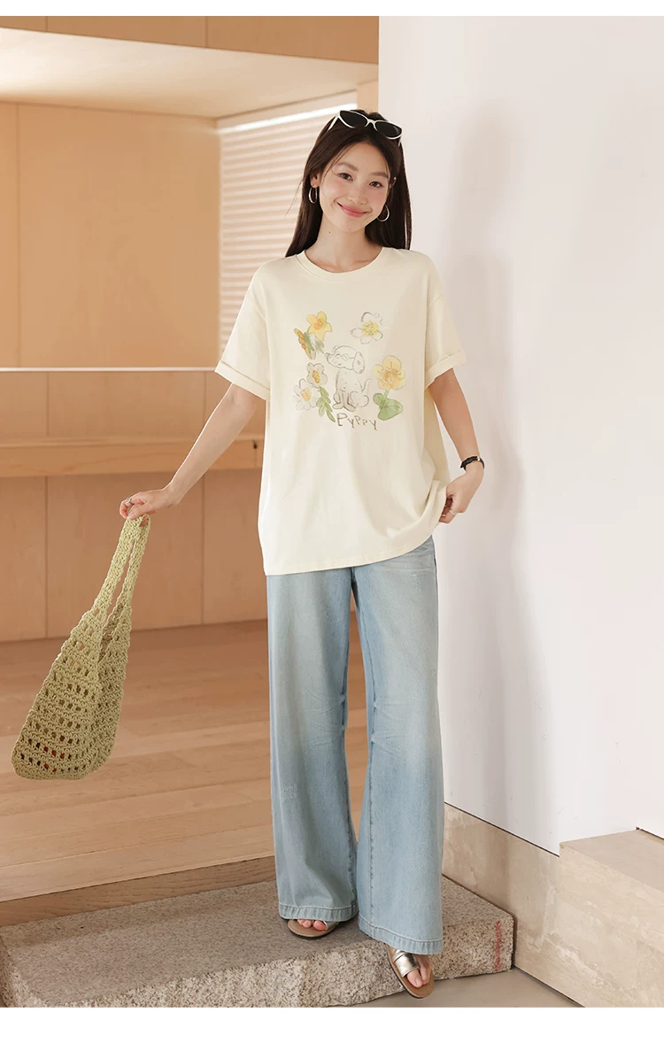 大尺碼胖mm花朵印花短袖T恤女2026新款夏季穿搭寬鬆杏色上衣,大尺碼胖mm花朵印花短袖T恤女2026新款夏季穿搭寬鬆杏色上衣,HBFS1181,大尺碼胖mm花朵印花短袖T恤女2026新款夏季穿搭寬鬆杏色上衣,童趣印花,舒適面料