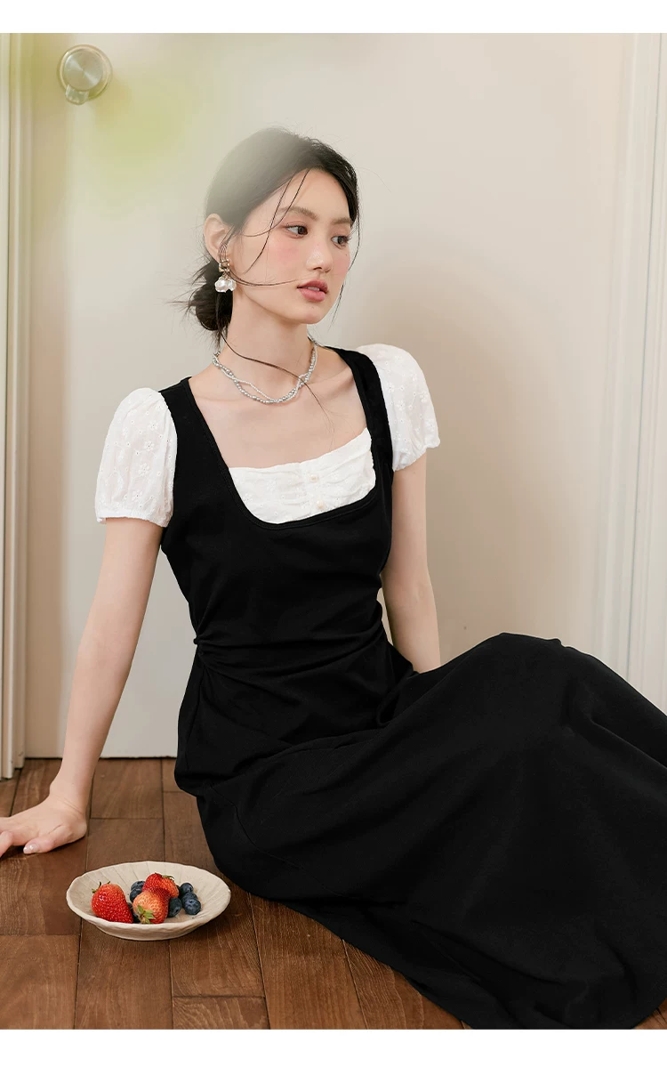 大尺碼女裝假兩件短袖法式方領洋裝女2026年新款長裙夏日裙子,大尺碼女裝假兩件短袖法式方領洋裝女2026年新款長裙夏日裙子,HBFS7118,大尺碼女裝假兩件短袖法式方領洋裝女2026年新款長裙夏日裙子,中大尺碼,假兩件式