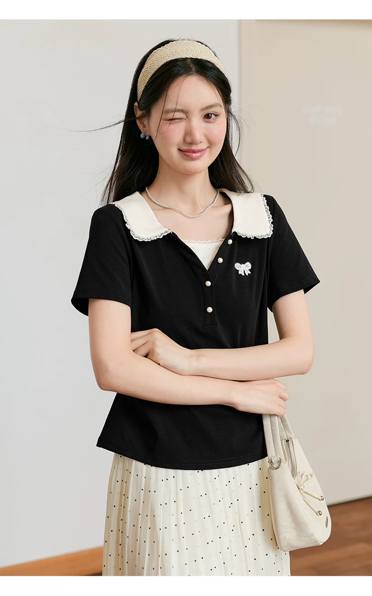 大尺碼女裝黑色短袖T恤女2026新款夏季減齡假兩件娃娃領上衣,大尺碼女裝黑色短袖T恤女2026新款夏季減齡假兩件娃娃領上衣,HBFS1216,大尺碼女裝黑色短袖T恤女2026新款夏季減齡假兩件娃娃領上衣,中大尺碼,假兩件式