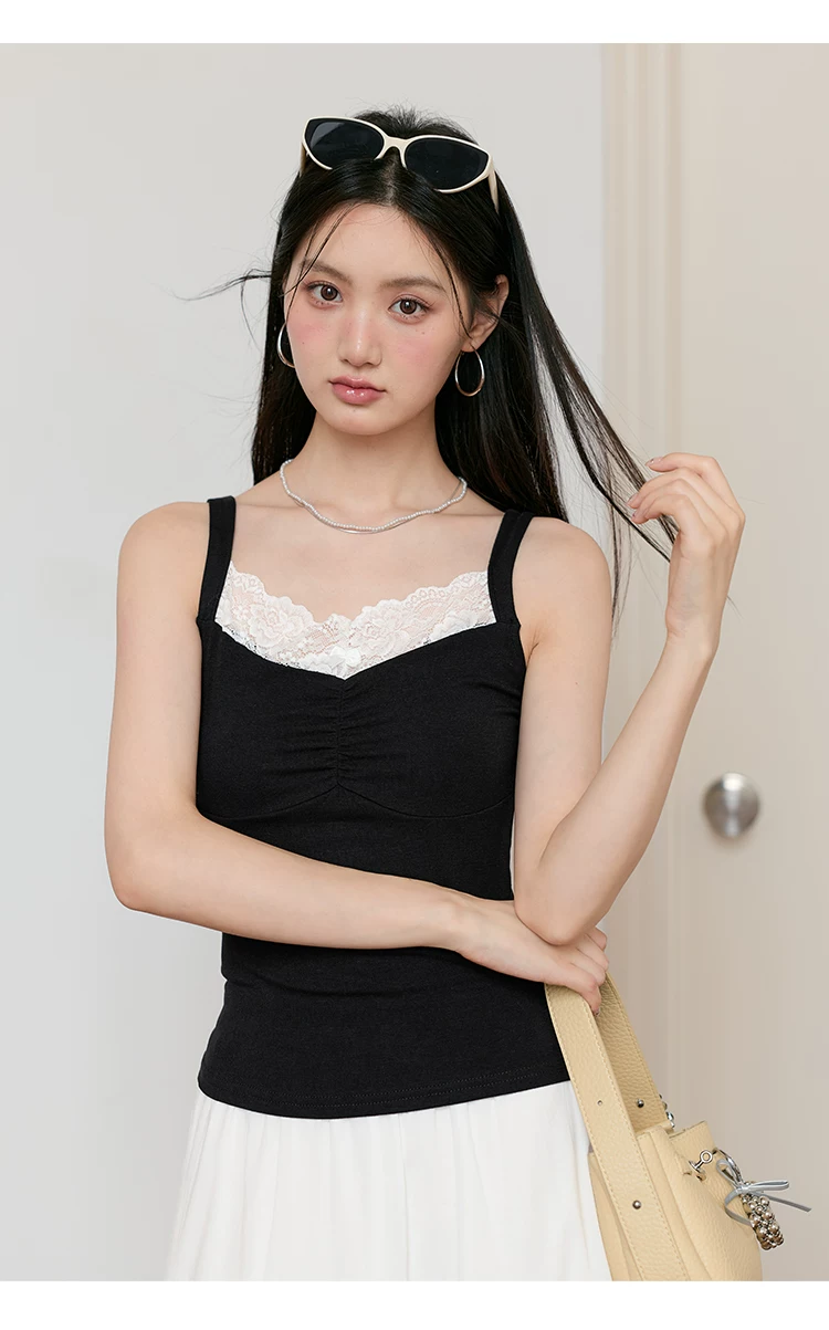 大尺碼黑色吊帶無袖上衣2026新款蕾絲拼接背心女外穿夏季小衫,大尺碼黑色吊帶無袖上衣2026新款蕾絲拼接背心女外穿夏季小衫,HBFS1223,大尺碼黑色吊帶無袖上衣2026新款蕾絲拼接背心女外穿夏季小衫,中大尺碼,蕾絲拼接