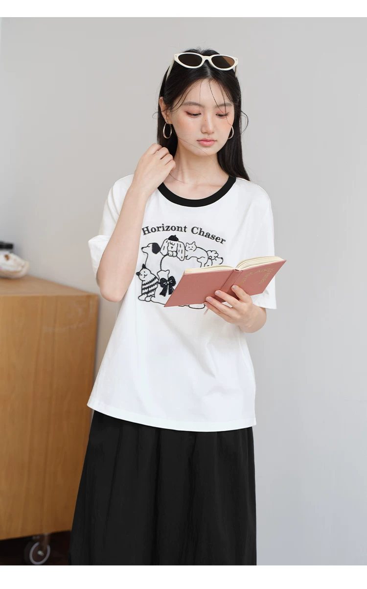 大尺碼刺繡短袖動物圖案T恤女夏2026新款微胖巨好看白色上衣,大尺碼刺繡短袖動物圖案T恤女夏2026新款微胖巨好看白色上衣,HBFS1314,大尺碼刺繡短袖動物圖案T恤女夏2026新款微胖巨好看白色上衣,中大尺碼,童趣印花