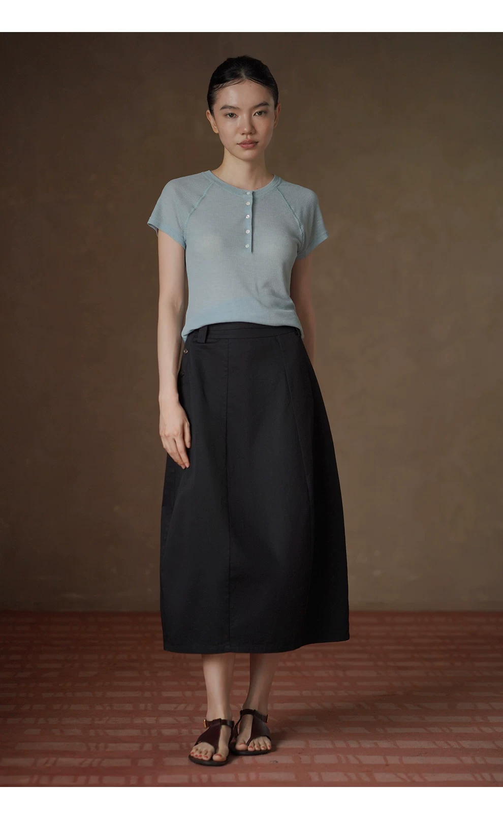 約克翰100棉直筒挺括側腰紐帶門襟高腰中長通勤半身裙女,約克翰100棉直筒挺括側腰紐帶門襟高腰中長通勤半身裙女,HBFS2074,約克翰100棉直筒挺括側腰紐帶門襟高腰中長通勤半身裙女,高腰直筒,純棉親膚