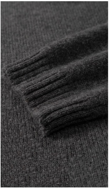 科林頓學院灰定製100%羊毛細軟密織寬鬆顯瘦圓領紐扣毛衣