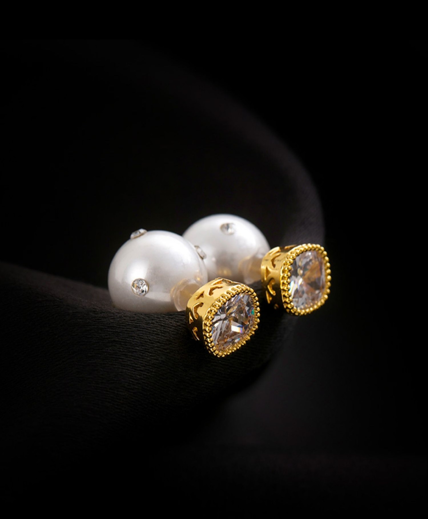 歐式珍珠s925銀針耳環女小眾高級感兩戴設計新品輕奢鋯石耳飾