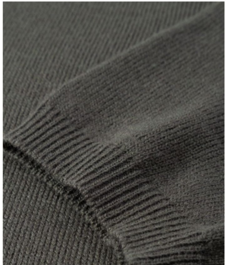 茶色軟糯羊毛撞色領口設計休閒寬鬆通勤針織短袖上衣