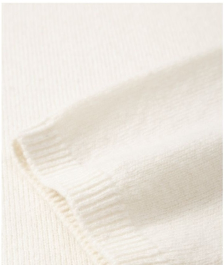 香草奶芙高支100%羊毛柔軟顯瘦V領寬鬆針織通勤溫柔開衫外套