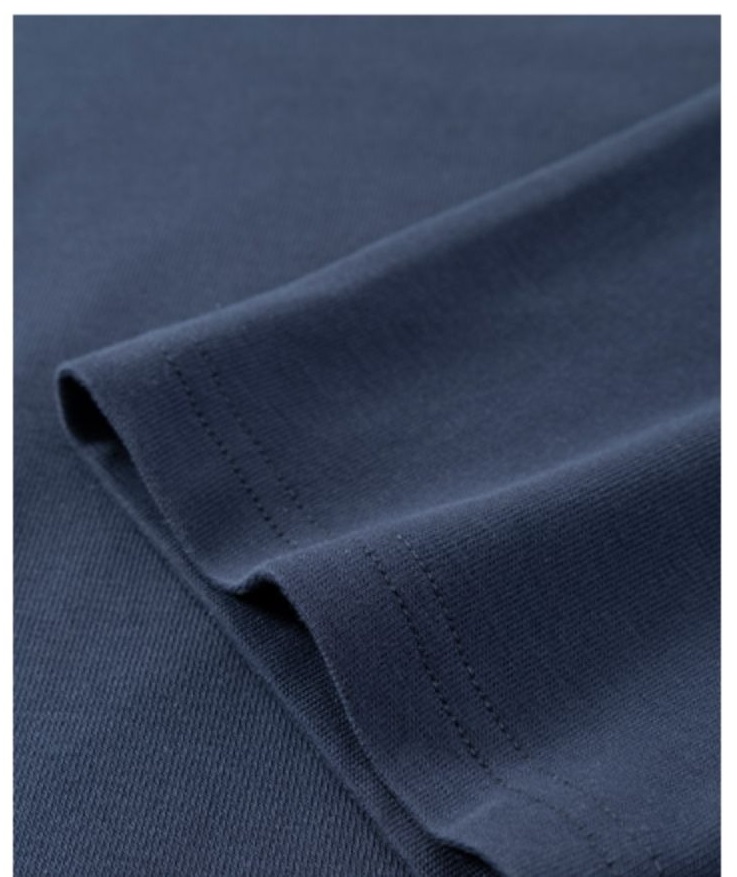 盧森堡藍顯白大圓領鎖骨短款顯瘦寬鬆連肩袖彈力通勤T恤上衣