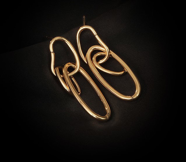歐美設計個性感-K金色高級氣質簡約耳環