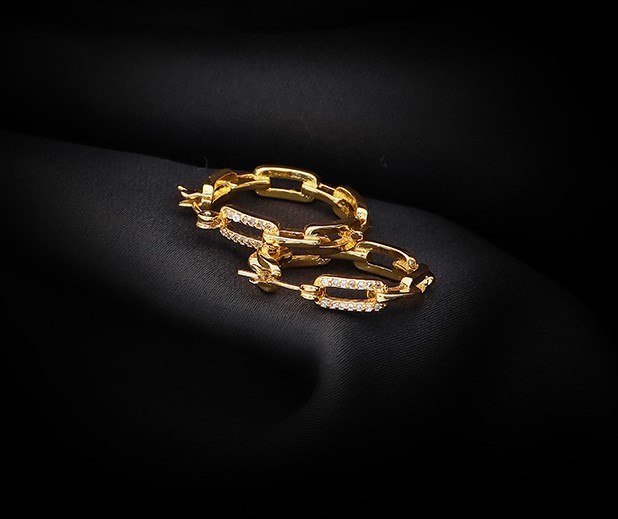 韓國設計個性鏈條耳環