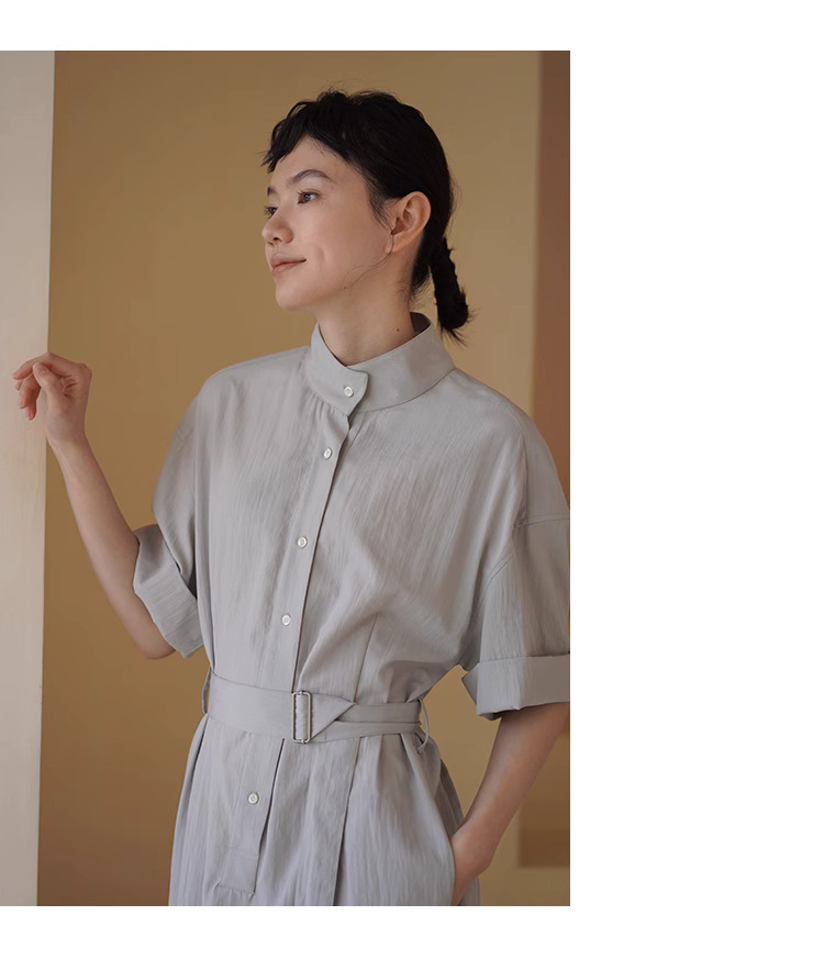 中式侘寂風美學洋裝淡雅寬鬆顯瘦不挑人通勤襯衫裙子