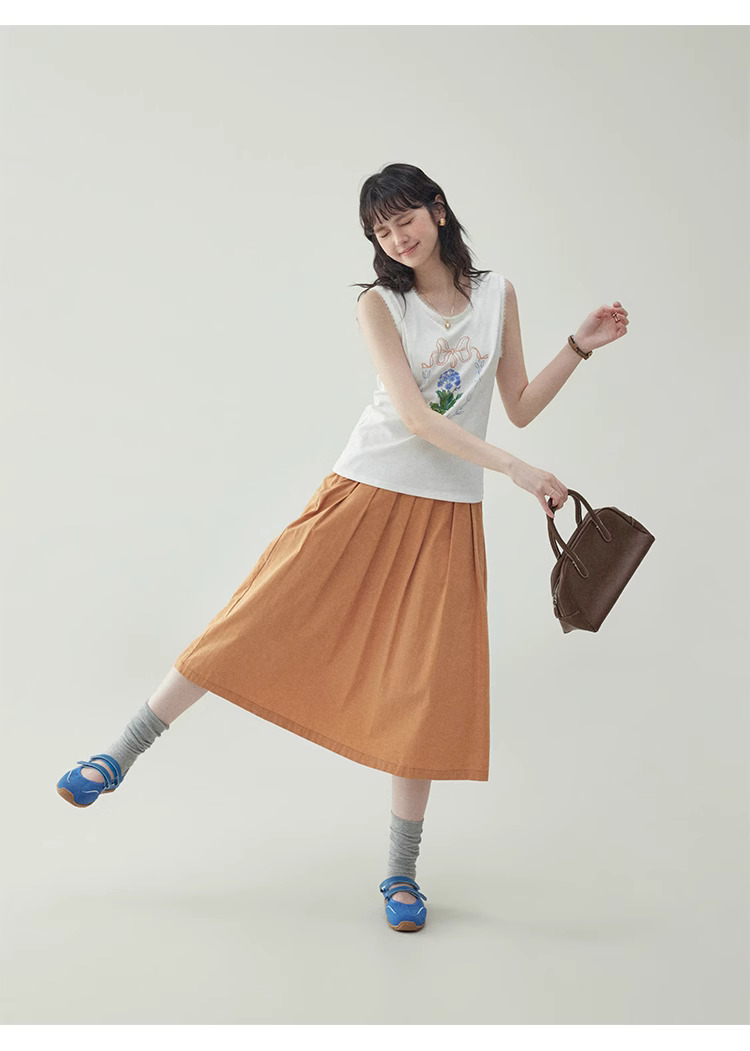 韓系花朵印花背心T恤女25夏季新款蕾絲無袖上衣