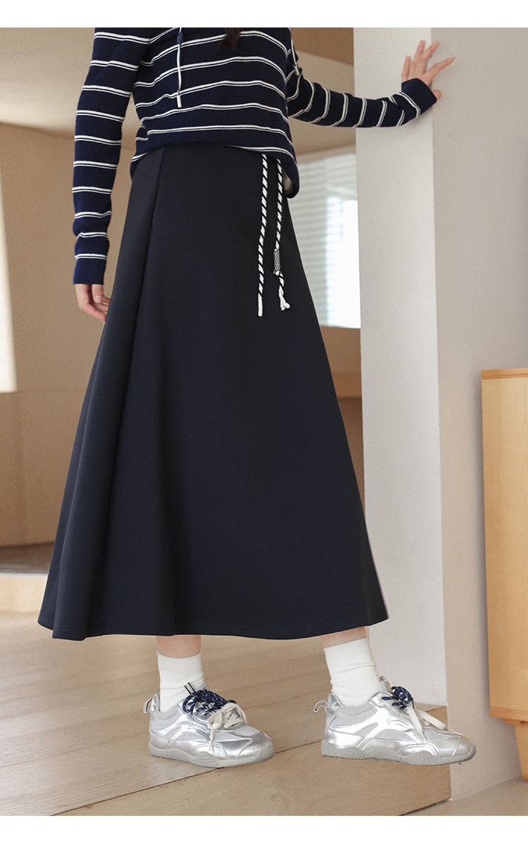 大碼胖mm高腰休閒A字半身裙長款