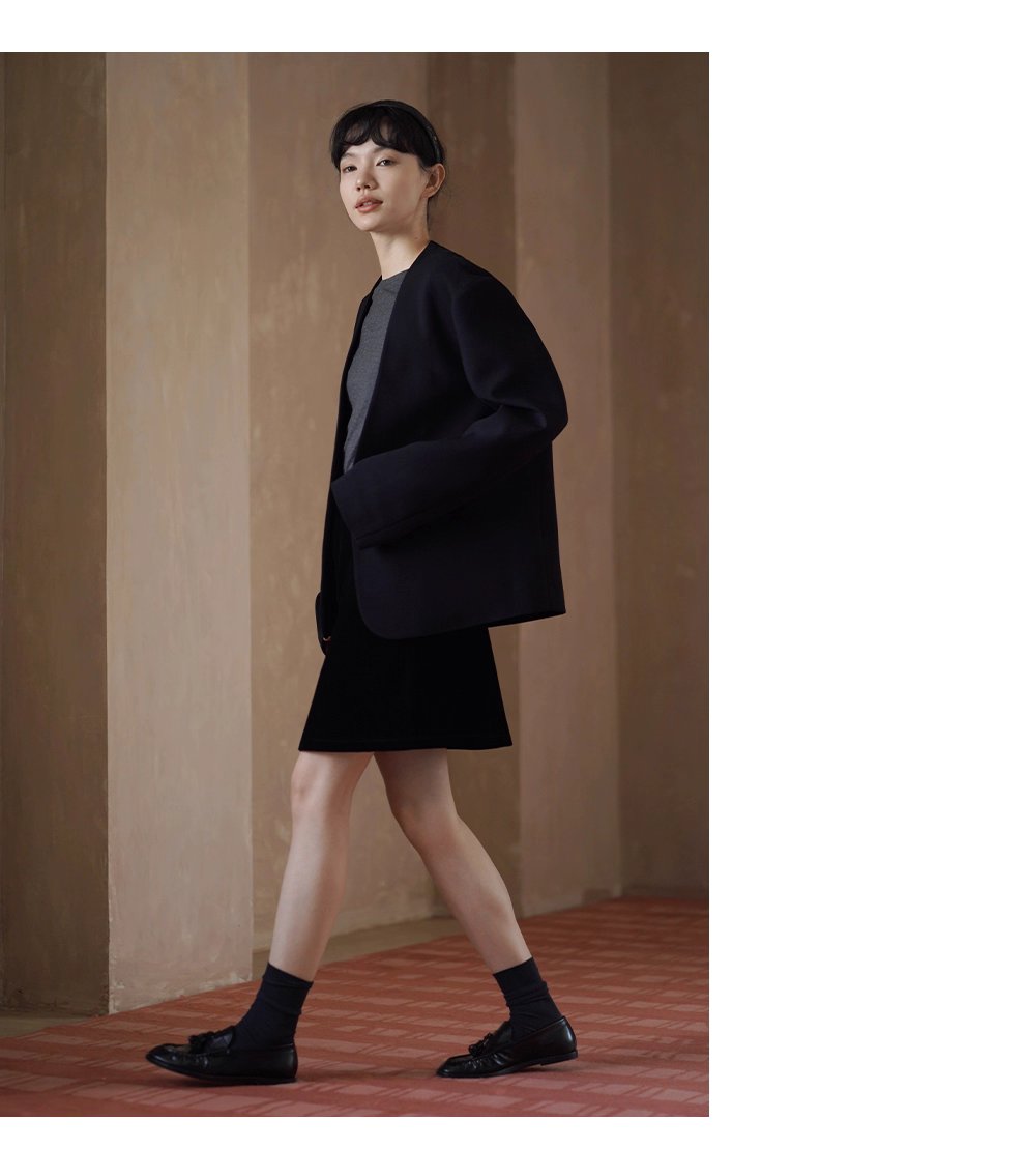 簡約時尚知識分子西裝寬鬆輪廓顯瘦V領高智感氣場外套女