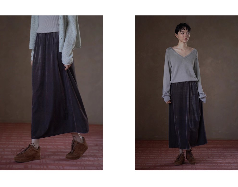 高密度植絨工藝豐滿絨感低調光澤絲絨裙高腰顯瘦半身裙