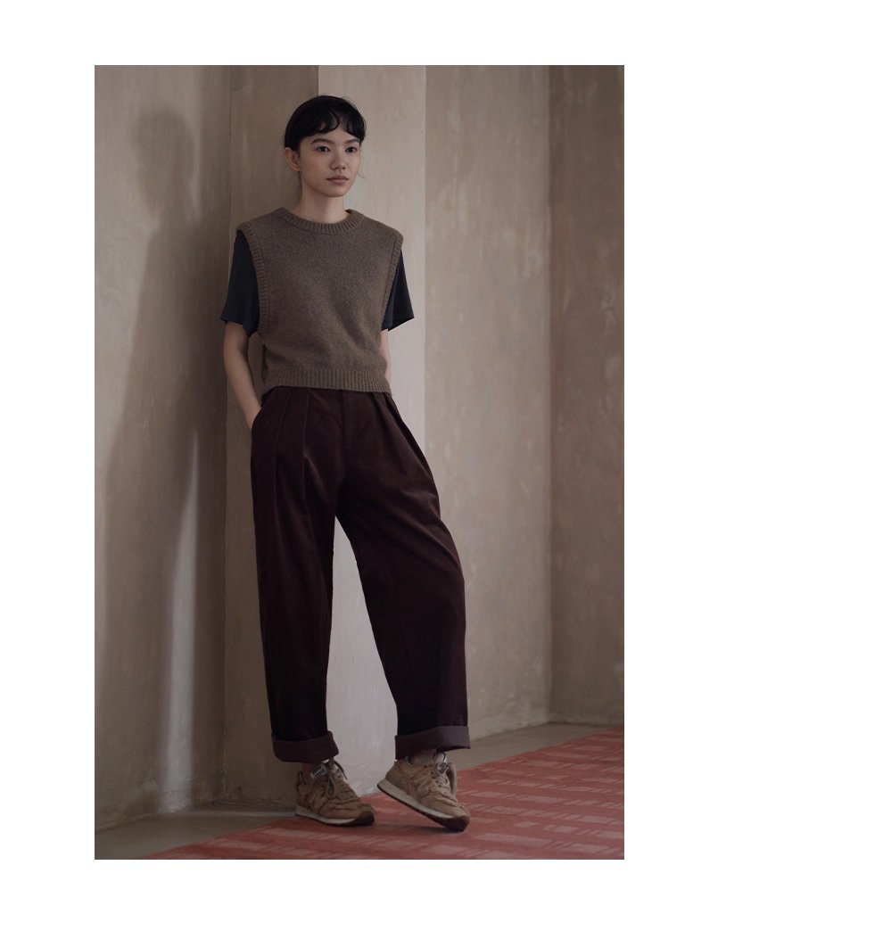 輕柔保暖羊絨羊駝綿羊優質搭配比圓領短版疊穿毛衣背心