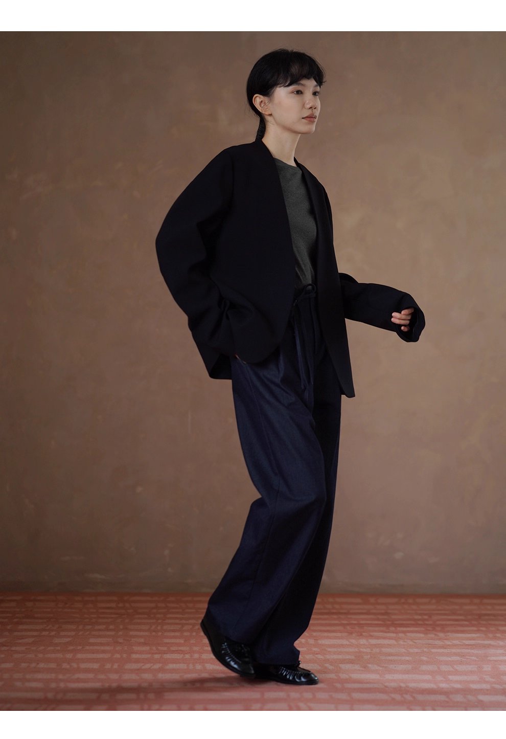 基礎時髦法則不挑人顯瘦版型遮肉寬鬆闊腿高腰牛仔長褲