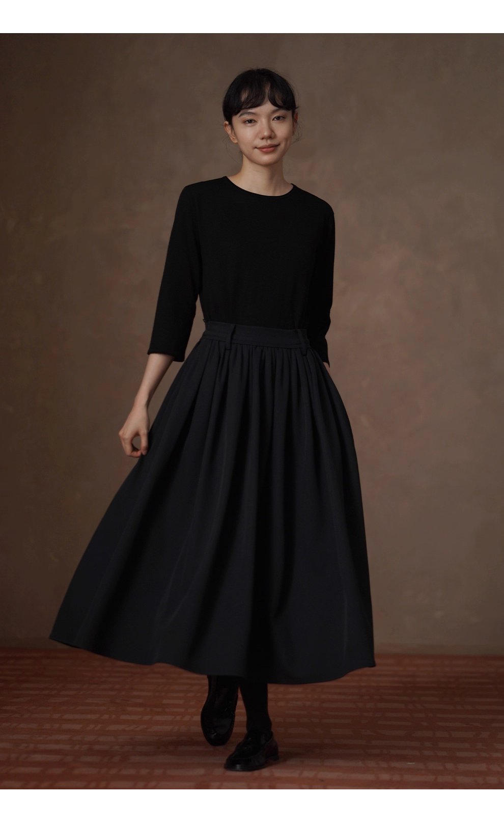 細膩呵護基礎內搭簡約柔軟羊毛混紡捲邊設計針織上衣女